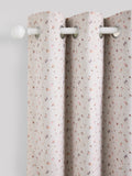 Pink ditsy eyelet blackout curtains, imported from the UK