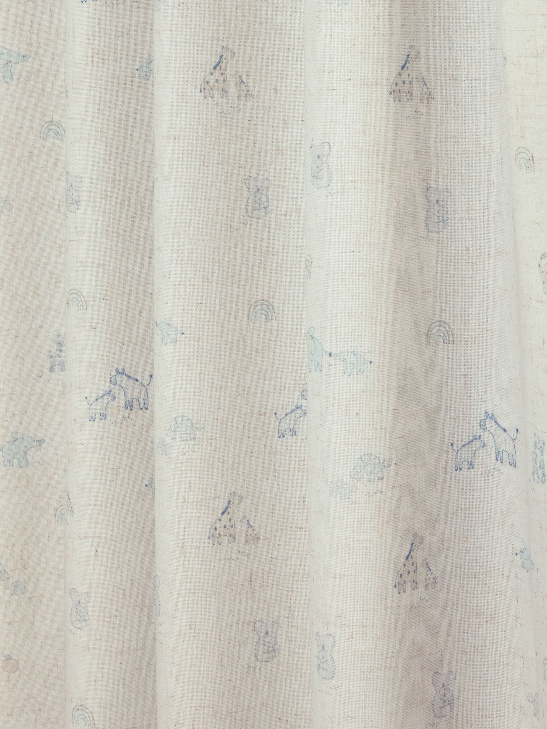 Neutral Mini Jungle pencil pleat blackout curtains imported from the UK