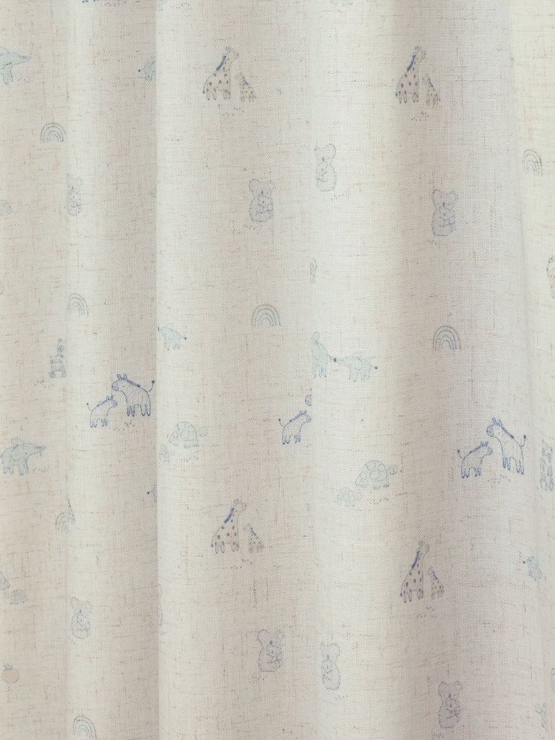 Neutral Mini Jungle pencil pleat blackout curtains imported from the UK