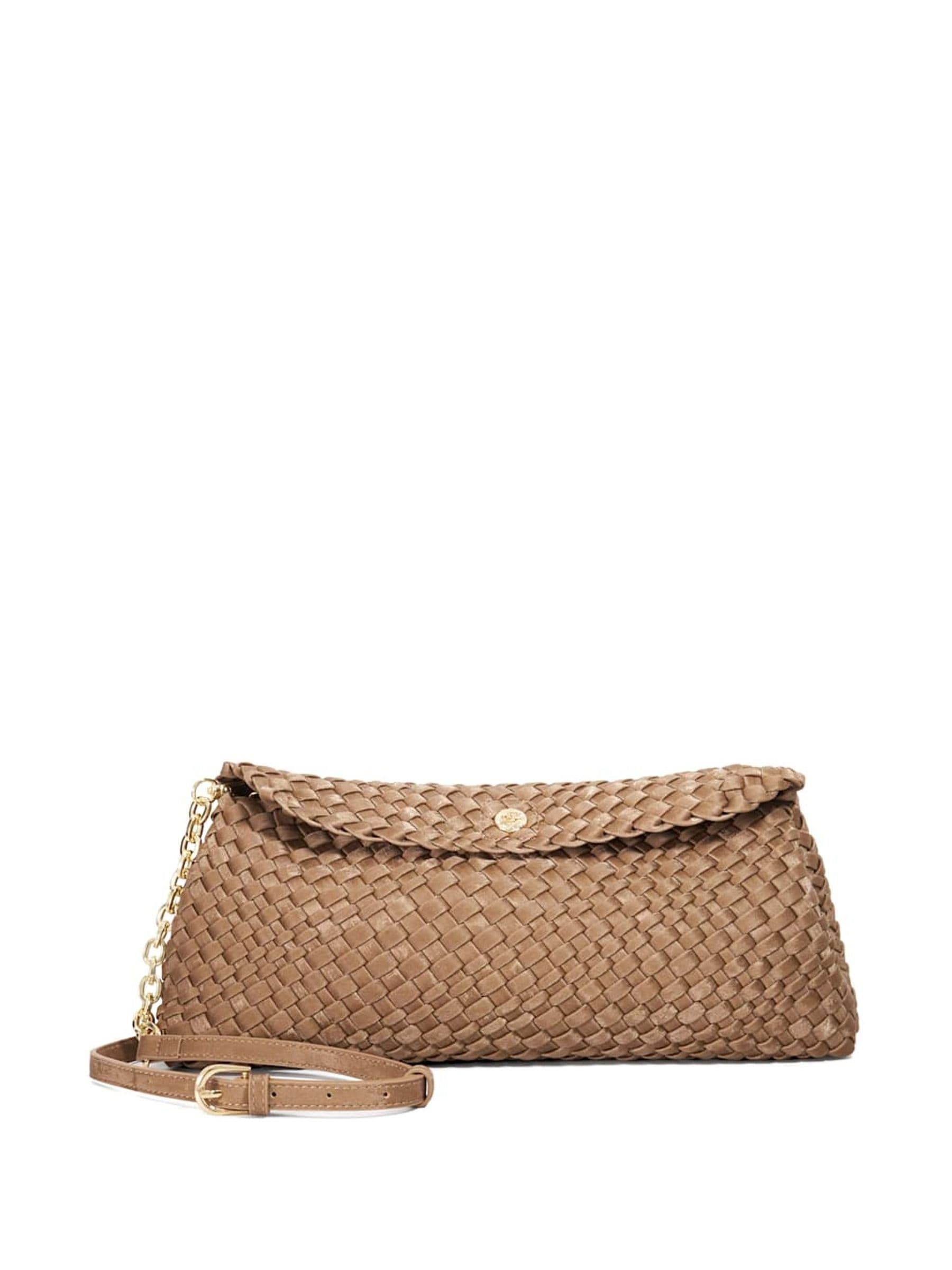 Dune London Brown Encourage Woven Clutch Bag (British brand)