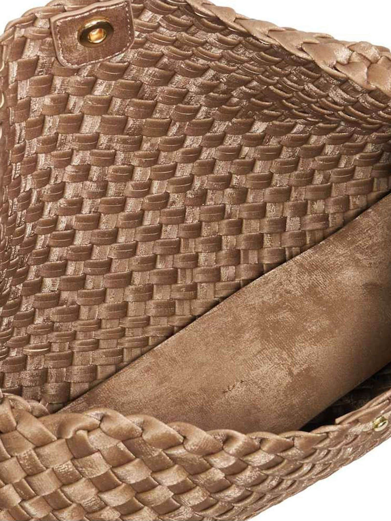 Dune London Brown Encourage Woven Clutch Bag (British brand)