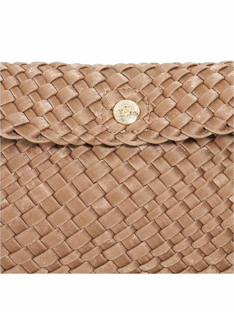 Dune London Brown Encourage Woven Clutch Bag (British brand)