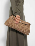 Dune London Brown Encourage Woven Clutch Bag (British brand)