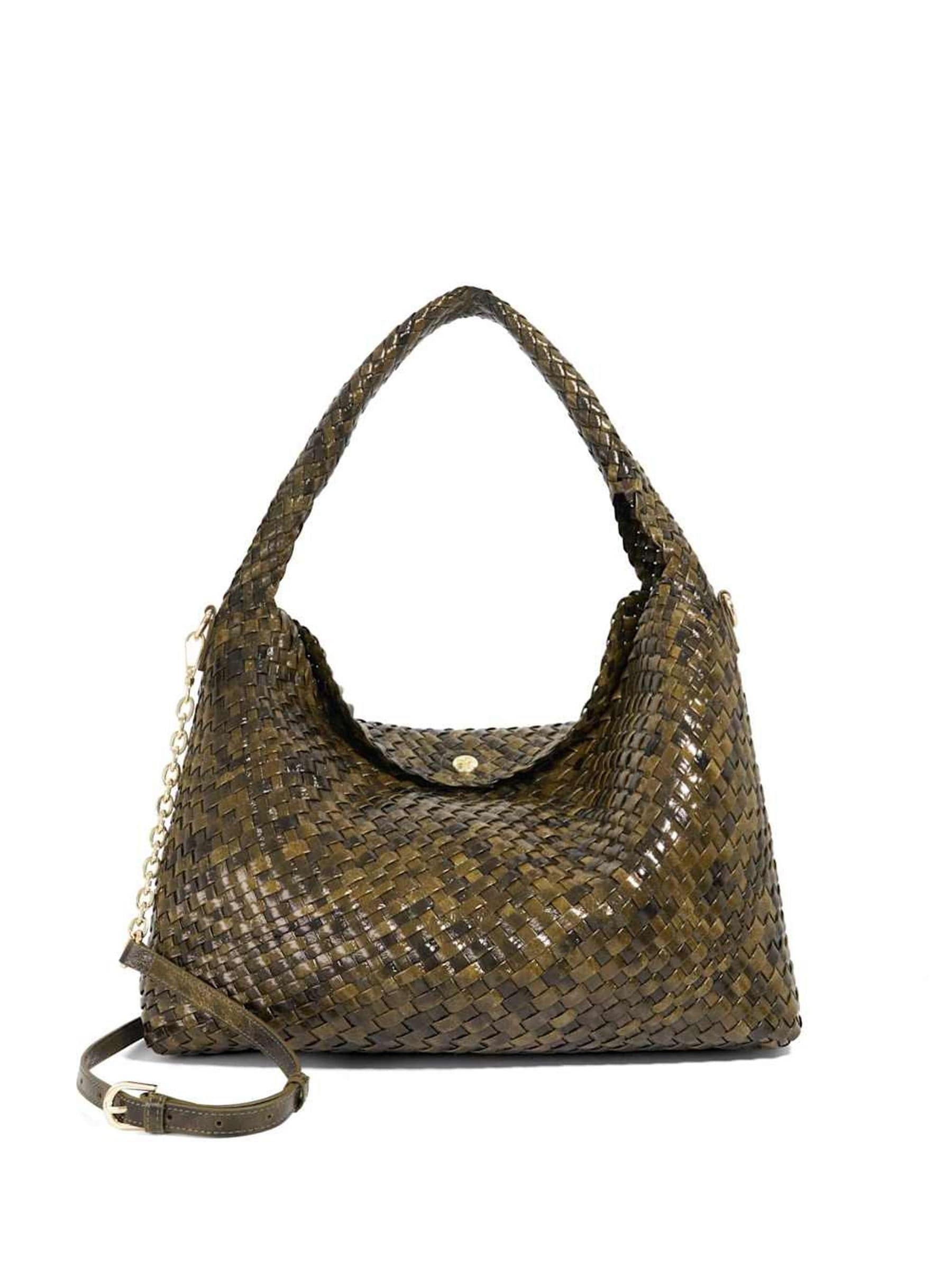 Dune London Brown Deliberate Large Woven Slouch Bag