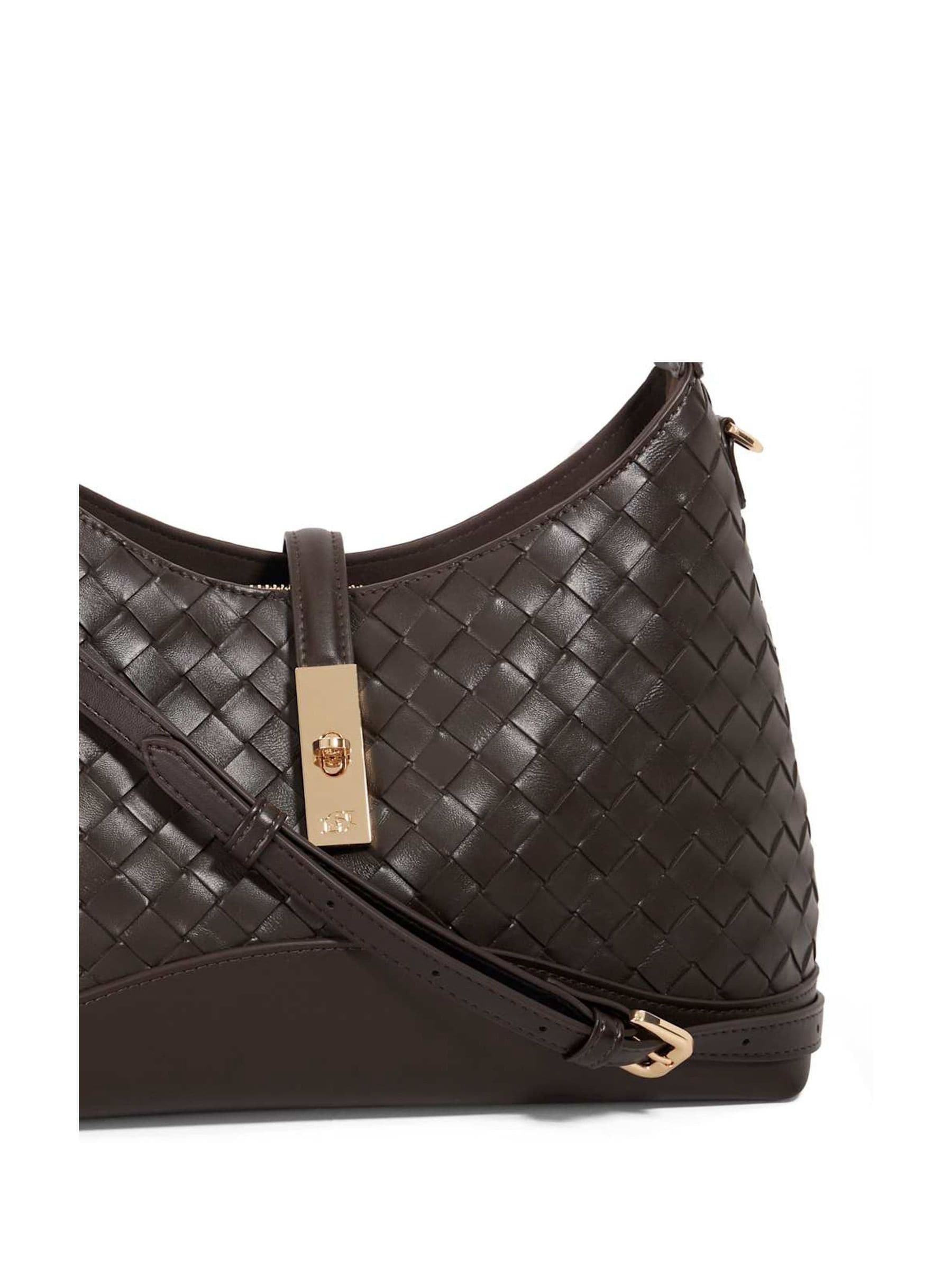 Dune London brown medium turnlock shoulder bag (British brand)
