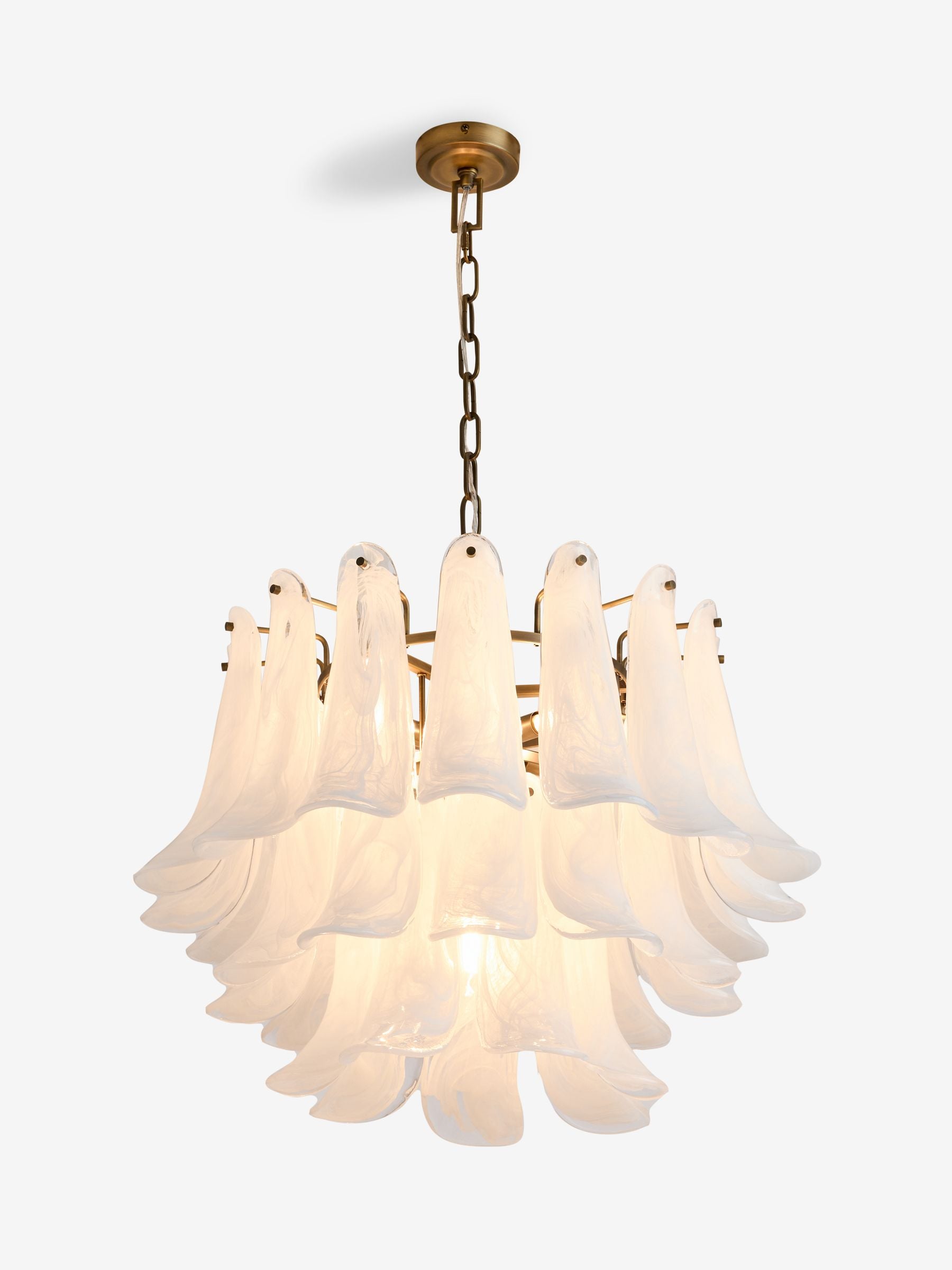 White Messina chandelier ceiling light - British product