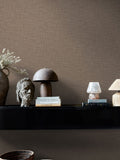 Abigail Ahern Chocolate Brown Weathered Linen 10M Wallpaper