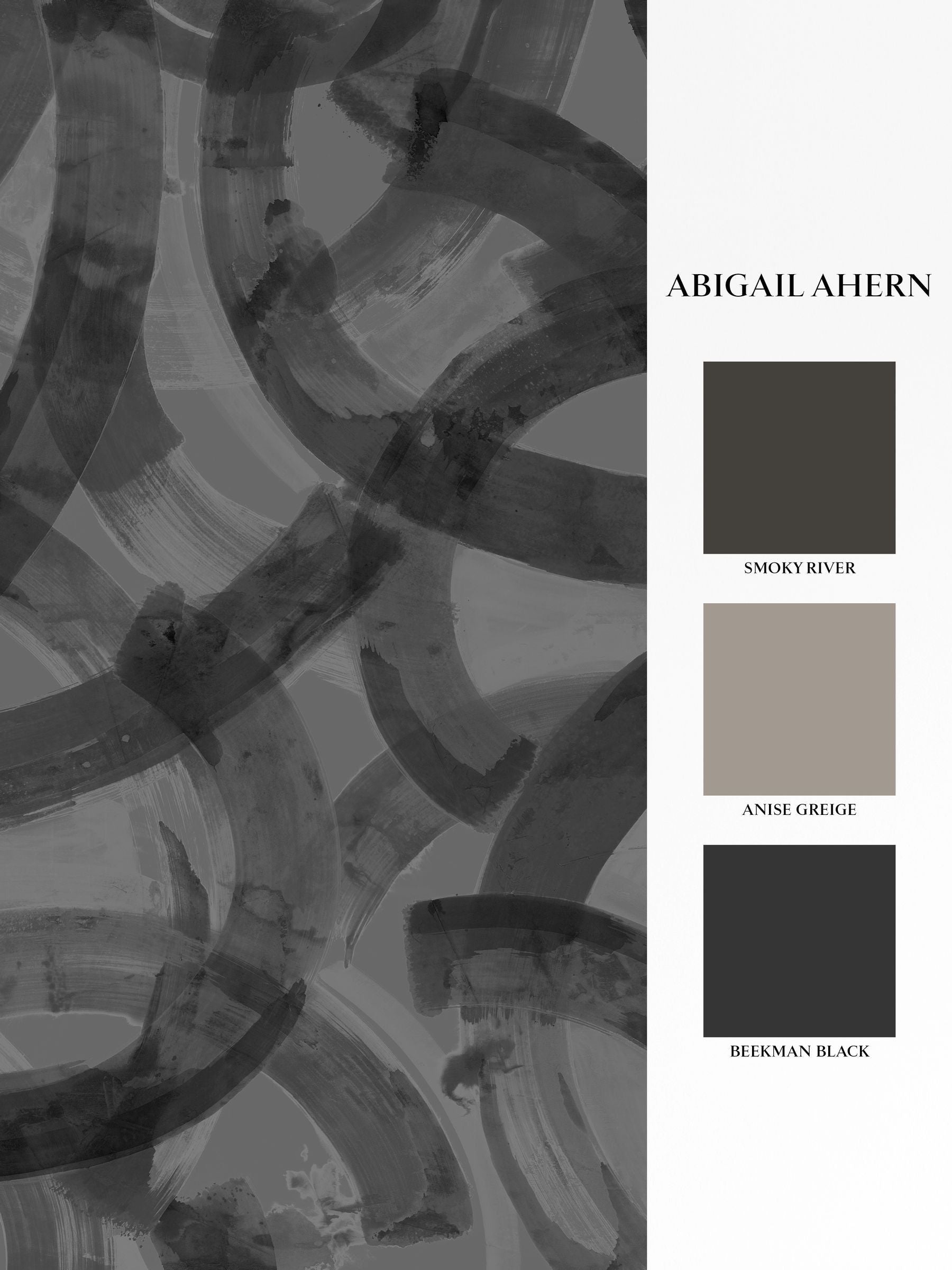 Abigail Ahern Nomad charcoal mural 2.5m x 4m - British product