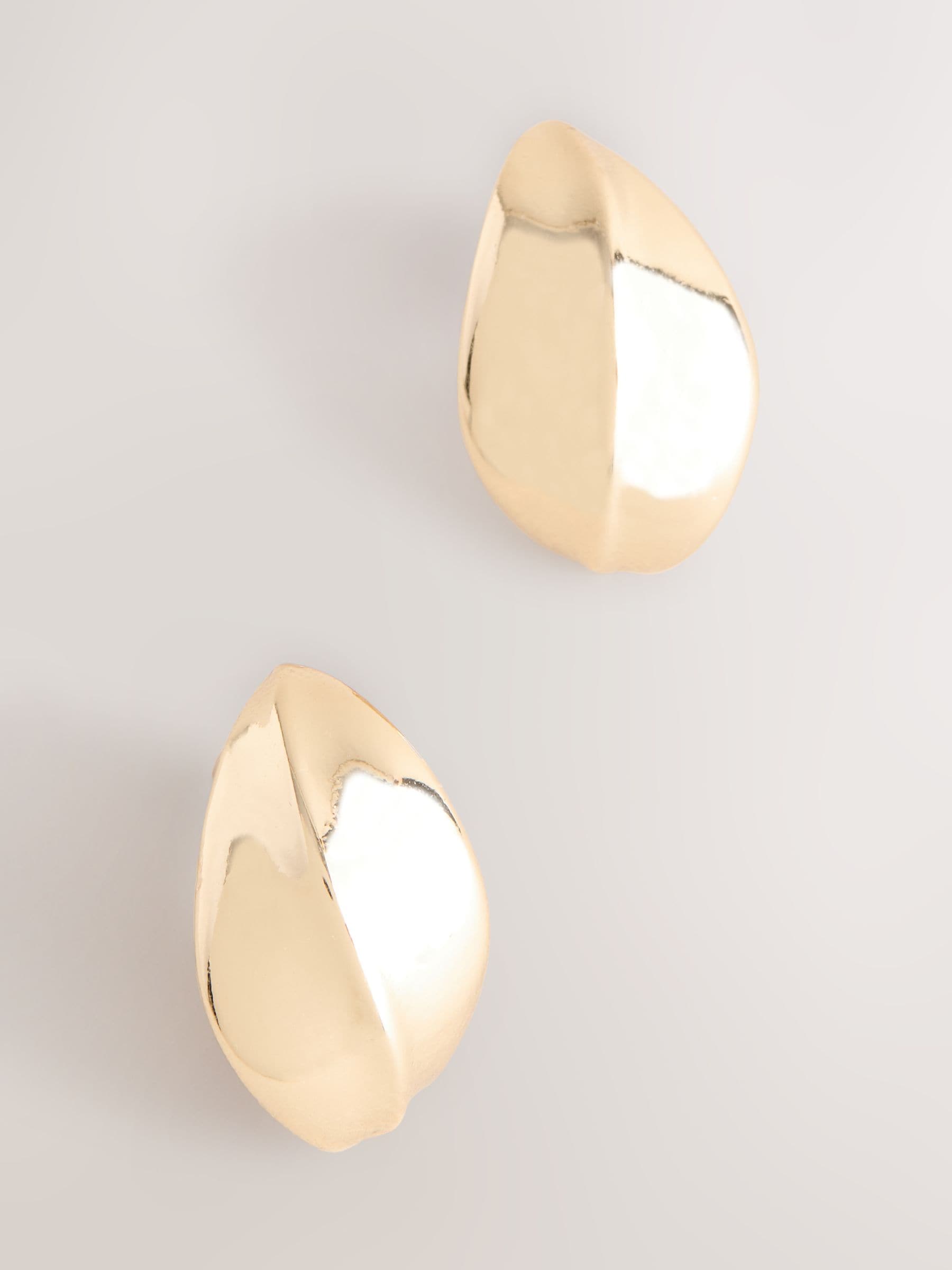Goldfarbene Bouton-Steck-Ohrringe