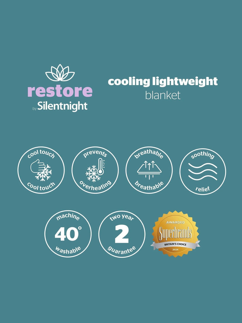 Silentnight Blue Restore Cooling Throw 152x178cm - British product