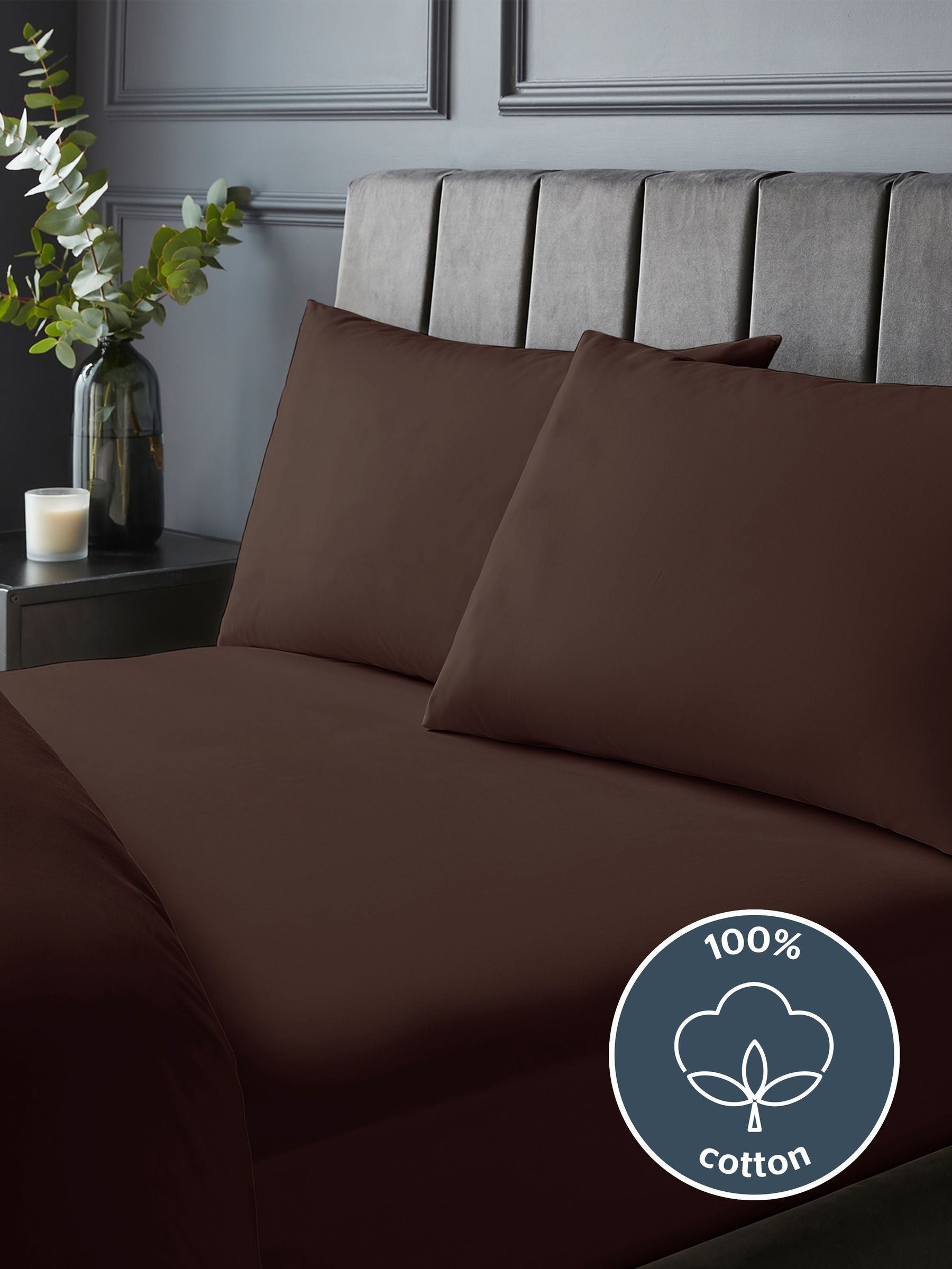 Silentnight Deep Plum fitted sheet 40cm (British brand)