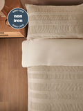 Silentnight Natural Textured Waffle Duvet Cover Set (British brand)