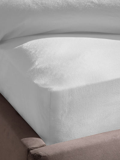 Next Silentnight White Cotton Rich T180 Washed Fitted Sheet- Buy online at McGrocer