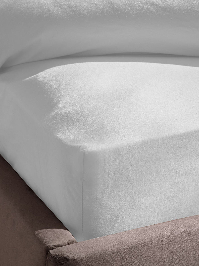 Silentnight White Cotton Rich T180 Washed fitted sheet (British brand)