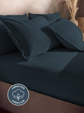 Silentnight Indigo Cotton Rich T180 Washed Fitted Sheet (British brand)