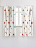Neutral Diggers pencil pleat blackout curtains, imported from the UK