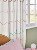 Bright tufted blackout curtains orange pink pencil pleat (British brand)
