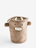 Natural Hamish Highland Cow faux fur laundry bag (British brand)