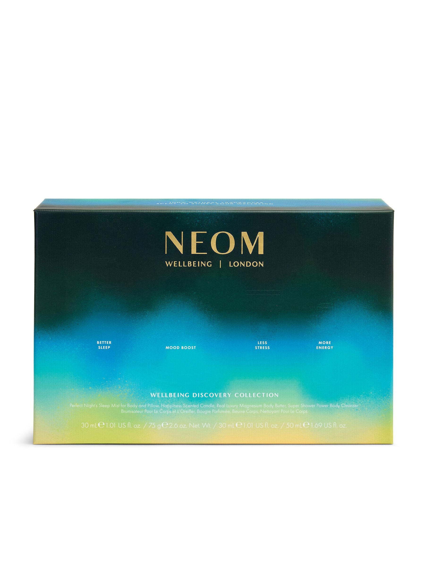 NEOM Christmas Wellbeing Discovery Collection gift set, imported from the UK