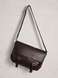 White Stuff brown Connor leather messenger bag, imported from the UK