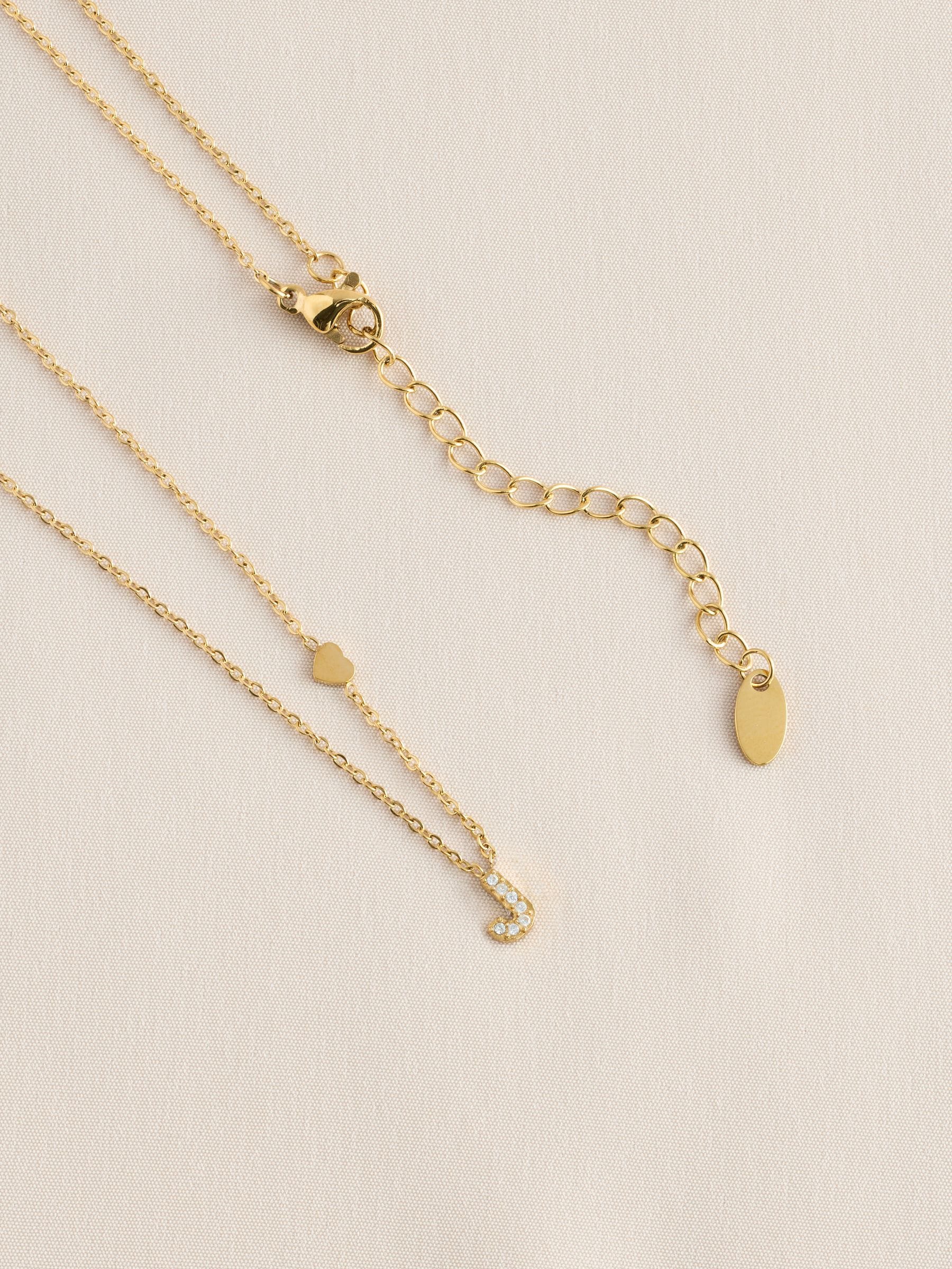 Gold tone stainless steel initial necklace, imported from the UK