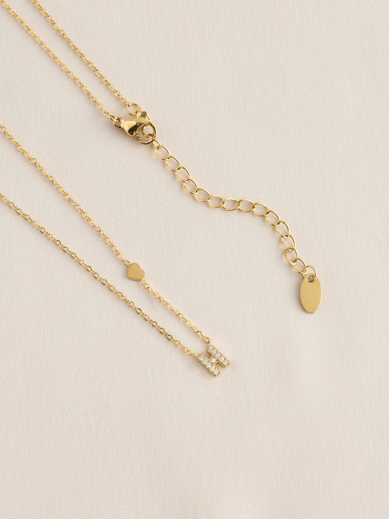 Gold tone stainless steel initial necklace, imported from the UK