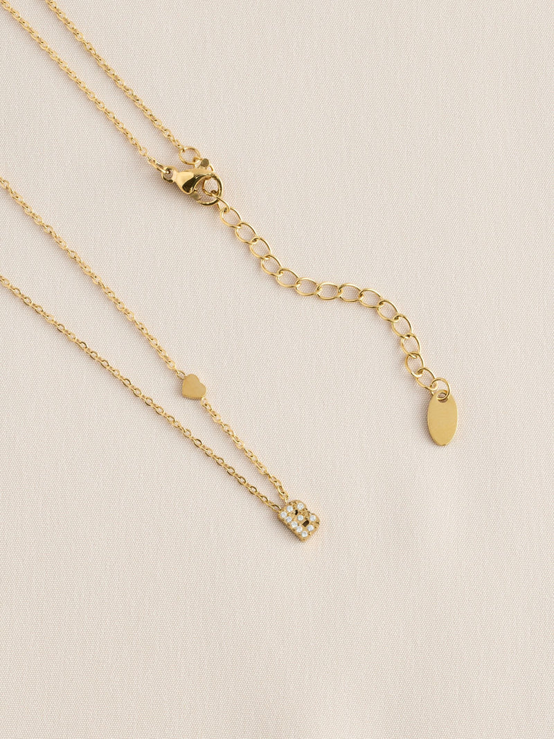 Gold tone stainless steel initial necklace, imported from the UK