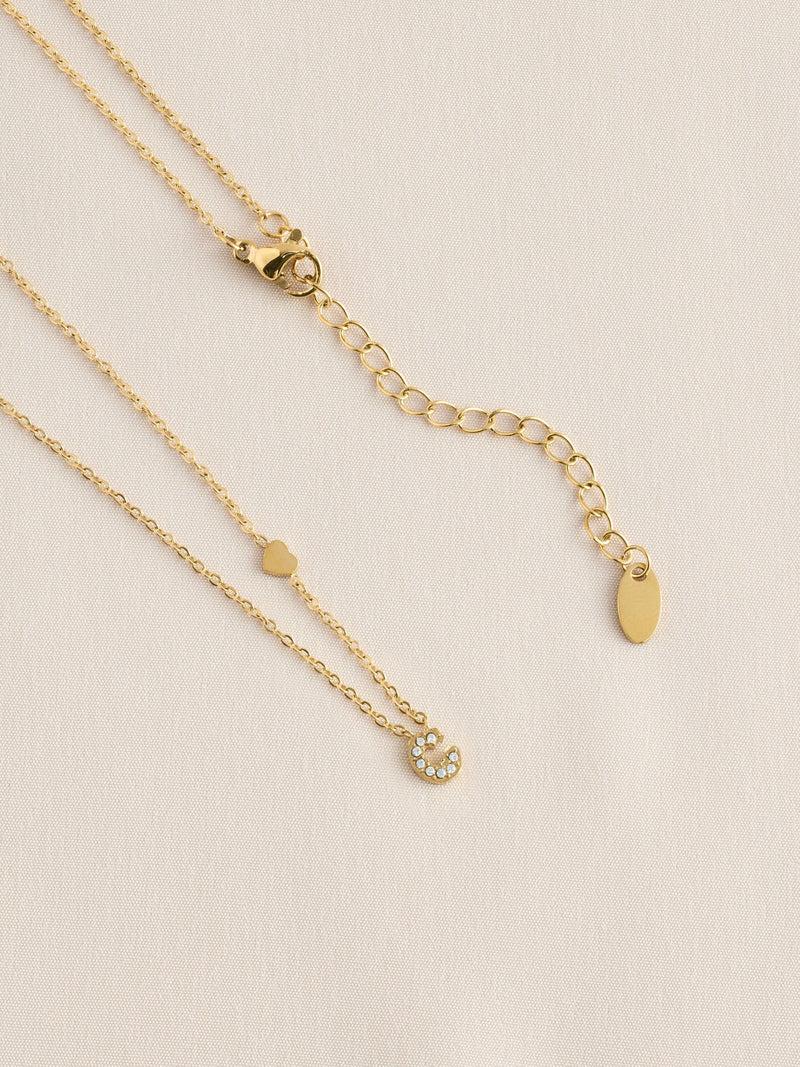 Gold tone stainless steel initial necklace, imported from the UK