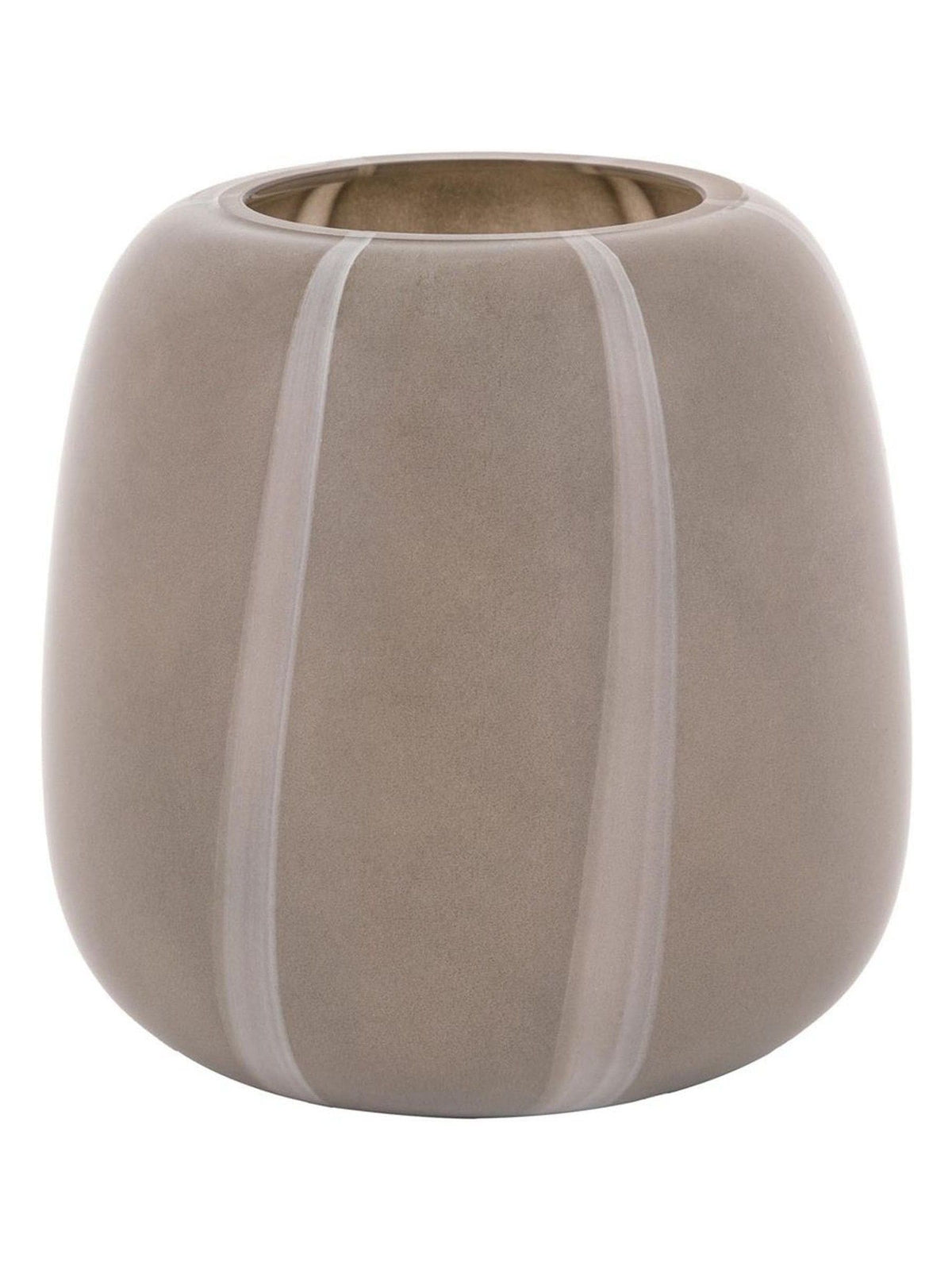 Gallery Home taupe glass striped vase 20cm, UK version