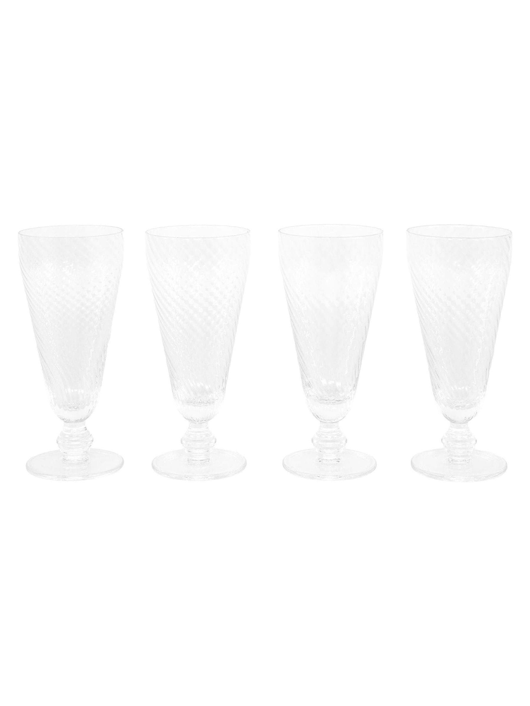 Clear swirl flute glasses set of 4, UK version