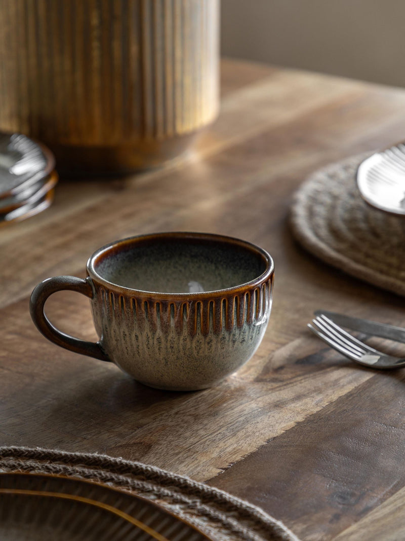 Gallery Home ceramic ridged mugs set of 4, UK version