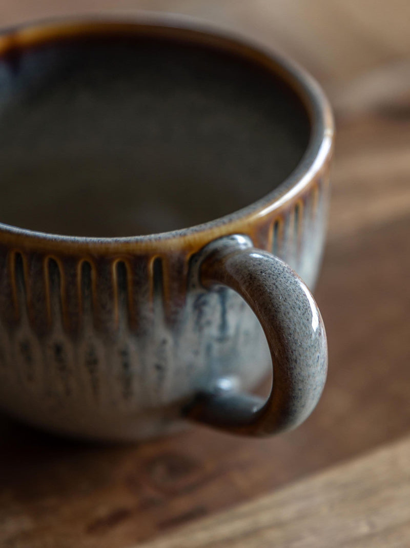 Gallery Home ceramic ridged mugs set of 4, UK version