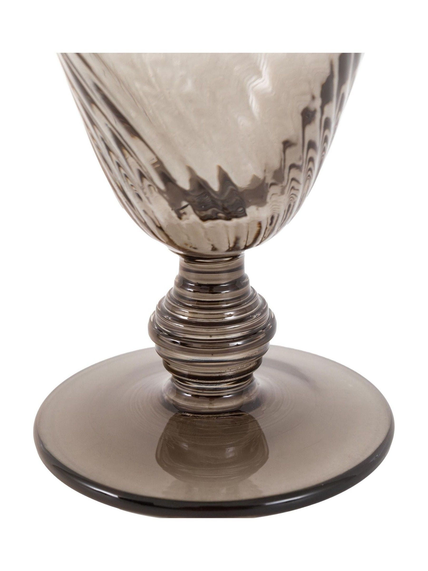 Gallery Home set of 4 smoked grey swirl wine glasses - British product