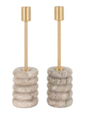 Gallery Home natural marble candle sticks set of 2, UK version