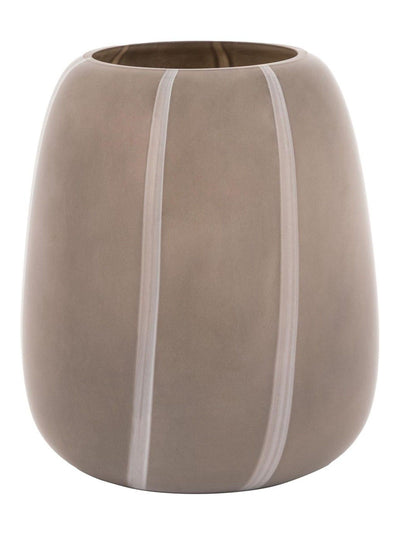 Next Gallery Home Taupe Glass Striped Vase 22cm- Buy online at McGrocer
