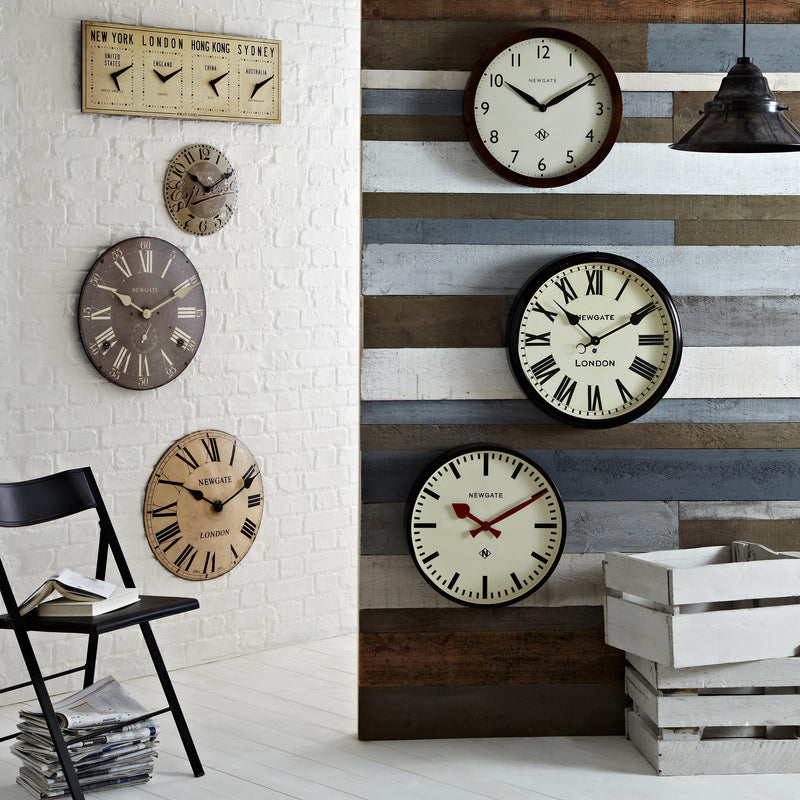 Newgate Clocks Putney wall clock 45cm black (British brand)