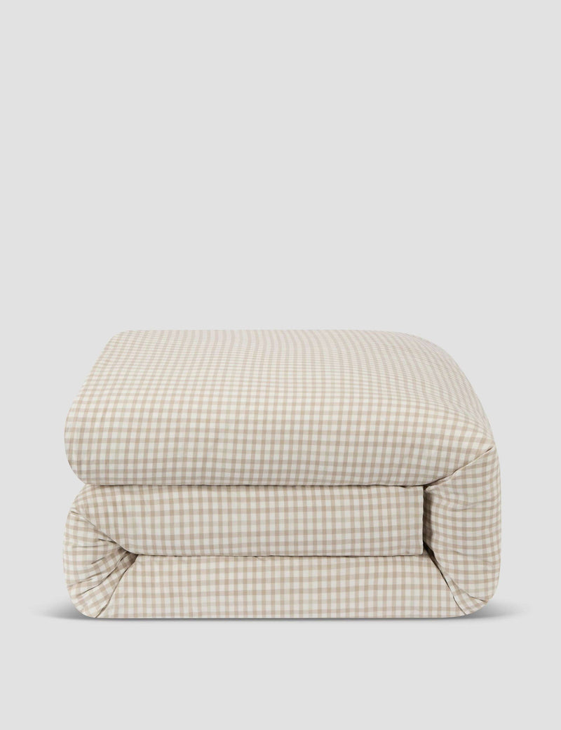 Piglet In Bed gingham washed cotton duvet cover (British brand)