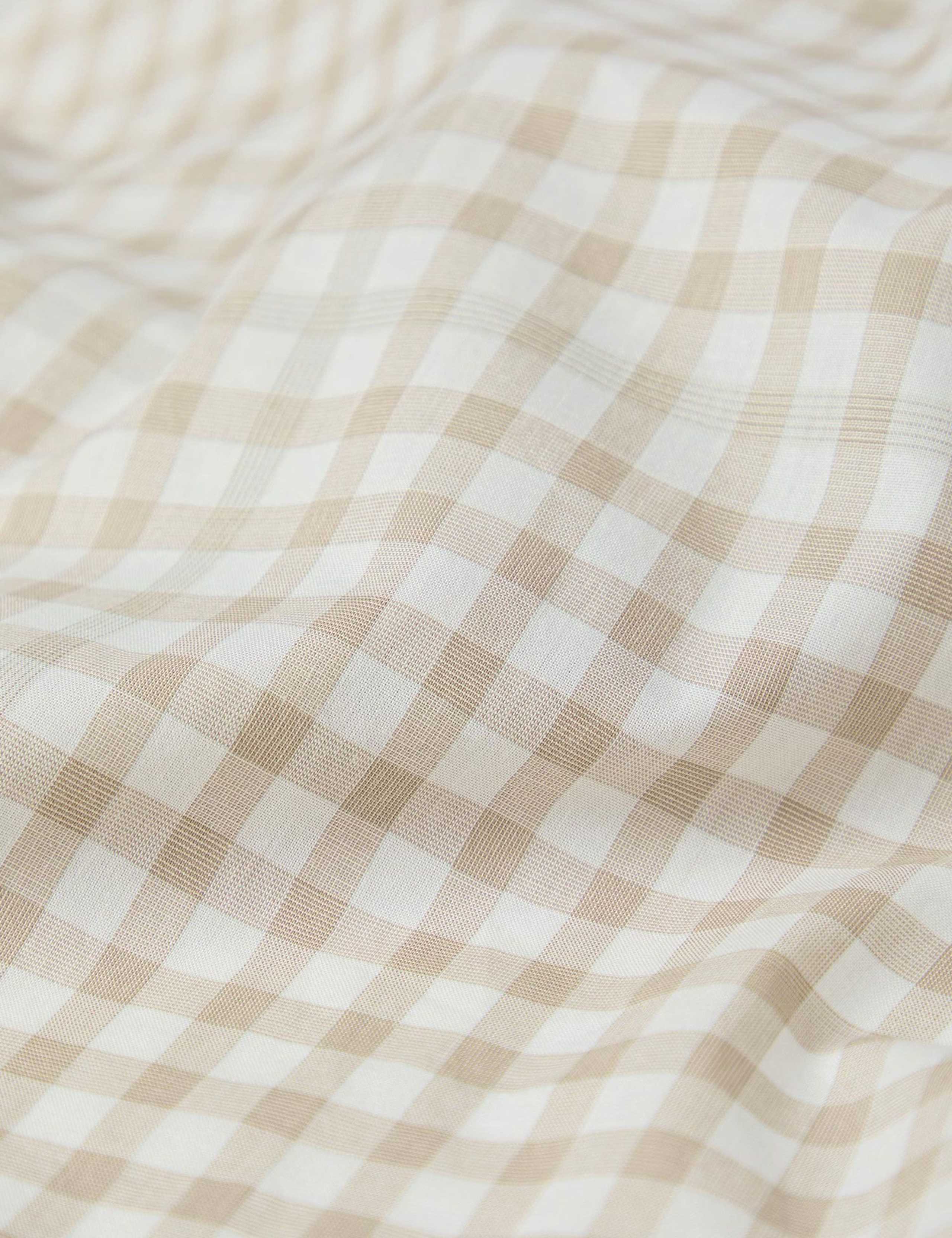 Piglet In Bed gingham washed cotton duvet cover (British brand)