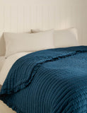 Quilted cotton bedspread with ruffled trims (British brand)