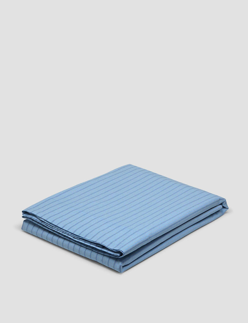 Piglet In Bed washed cotton striped flat sheet (British brand)