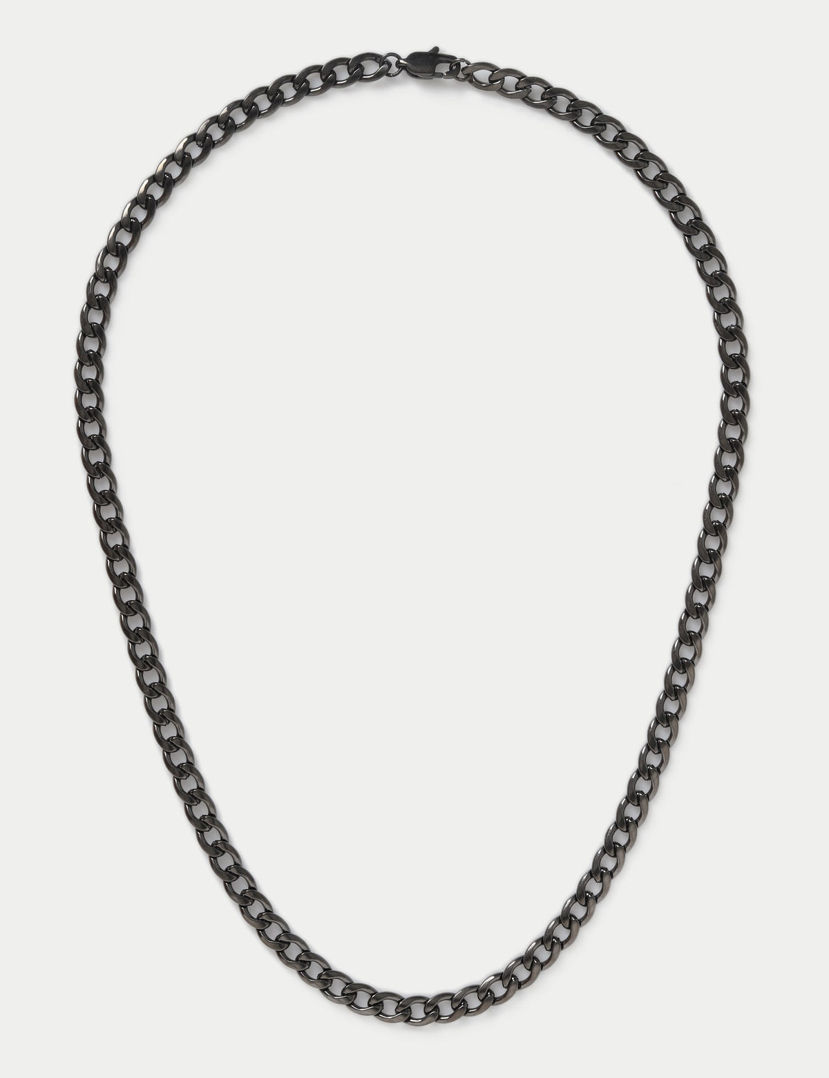 M&S waterproof stainless steel gunmetal chain necklace 50mm (British brand)