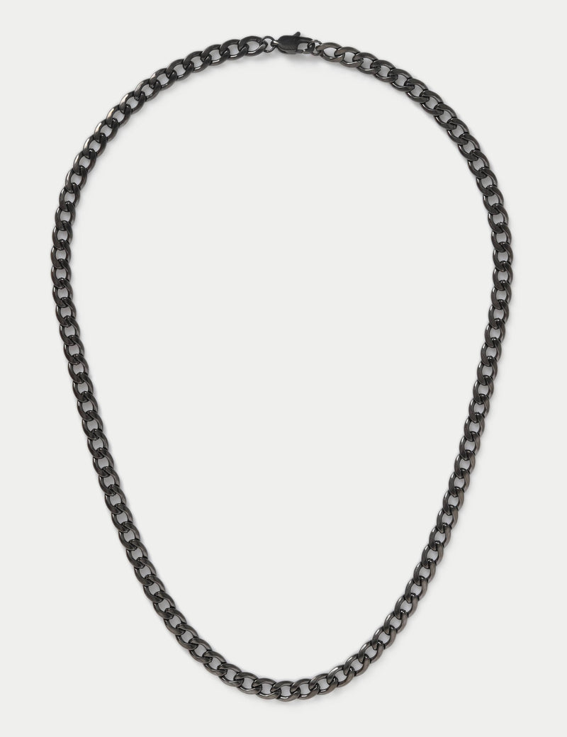 M&S waterproof stainless steel gunmetal chain necklace 50mm (British brand)