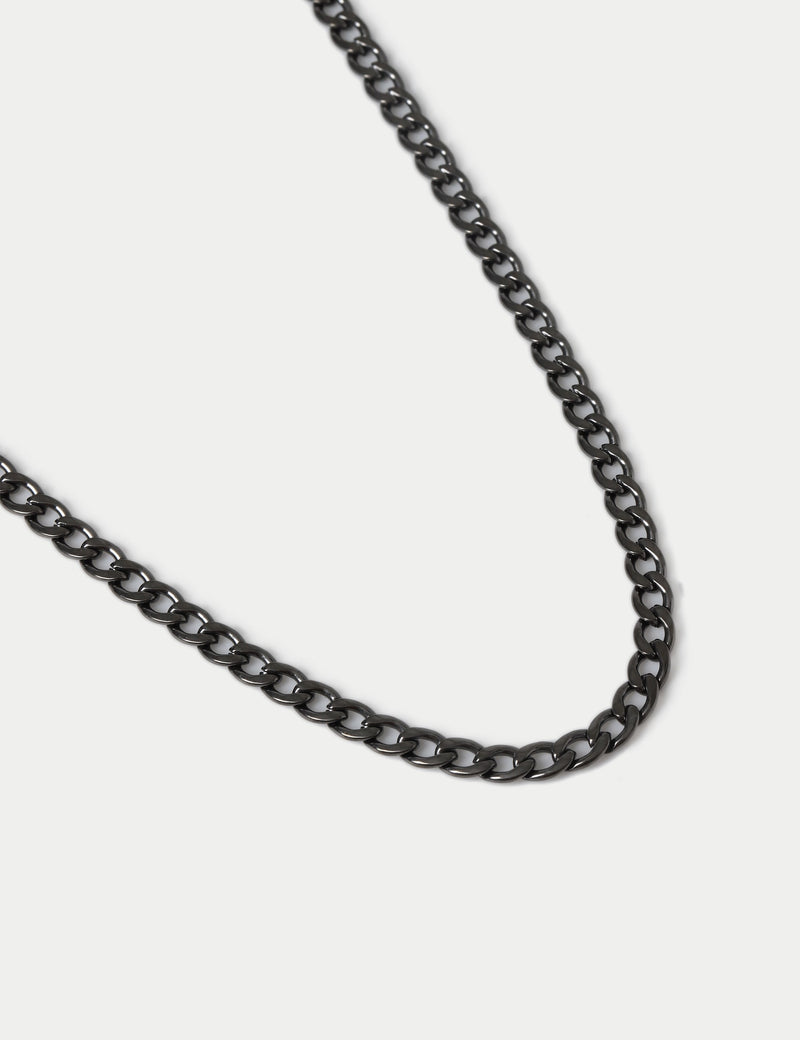 M&S waterproof stainless steel gunmetal chain necklace 50mm (British brand)