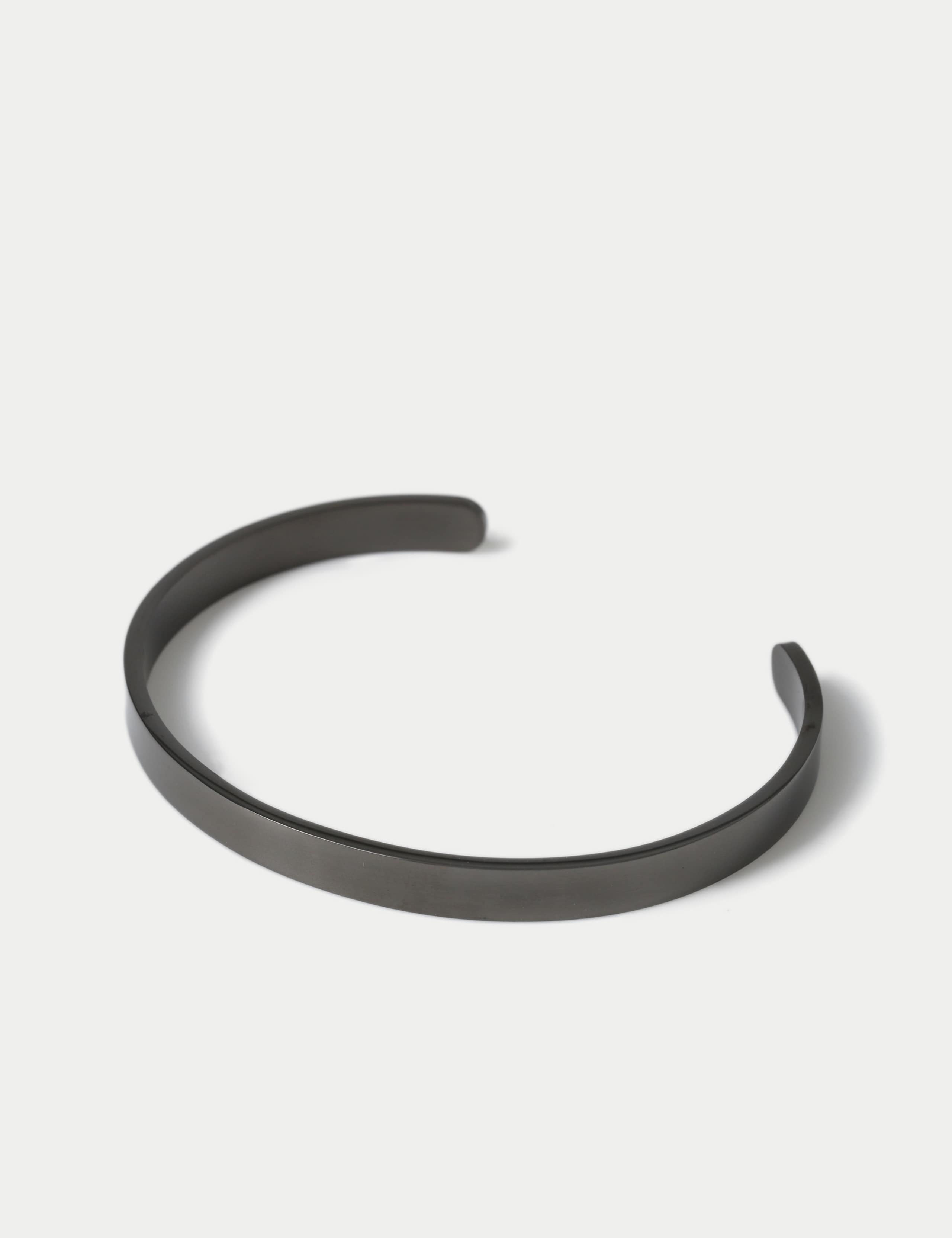 M&S stainless steel gunmetal open cuff bracelet, UK version