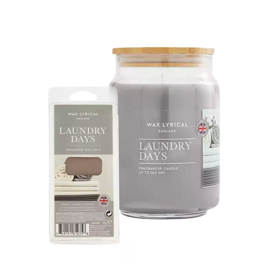 Wax Lyrical Laundry Days Large Jar Candle & Wax Melts Bundle GOODS ASDA   