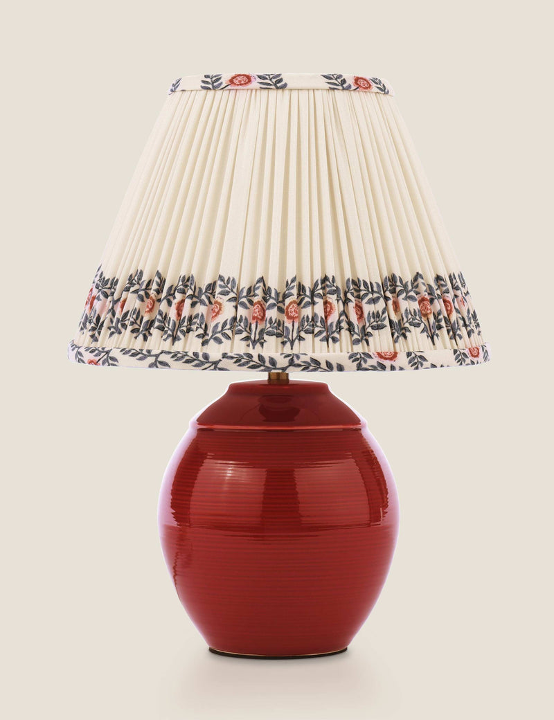 Joules Wentworth ceramic table lamp with pleated fabric shade (British brand)