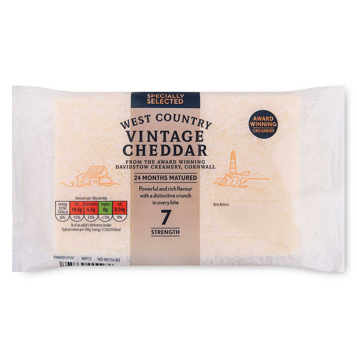 Vintage cheddar cheese from the West Country - British product