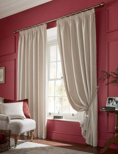 M&S Laura Ashley Whinfell Jacquard Pencil Pleat Curtains- Buy online at McGrocer