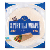 White tortilla wraps, imported from the UK