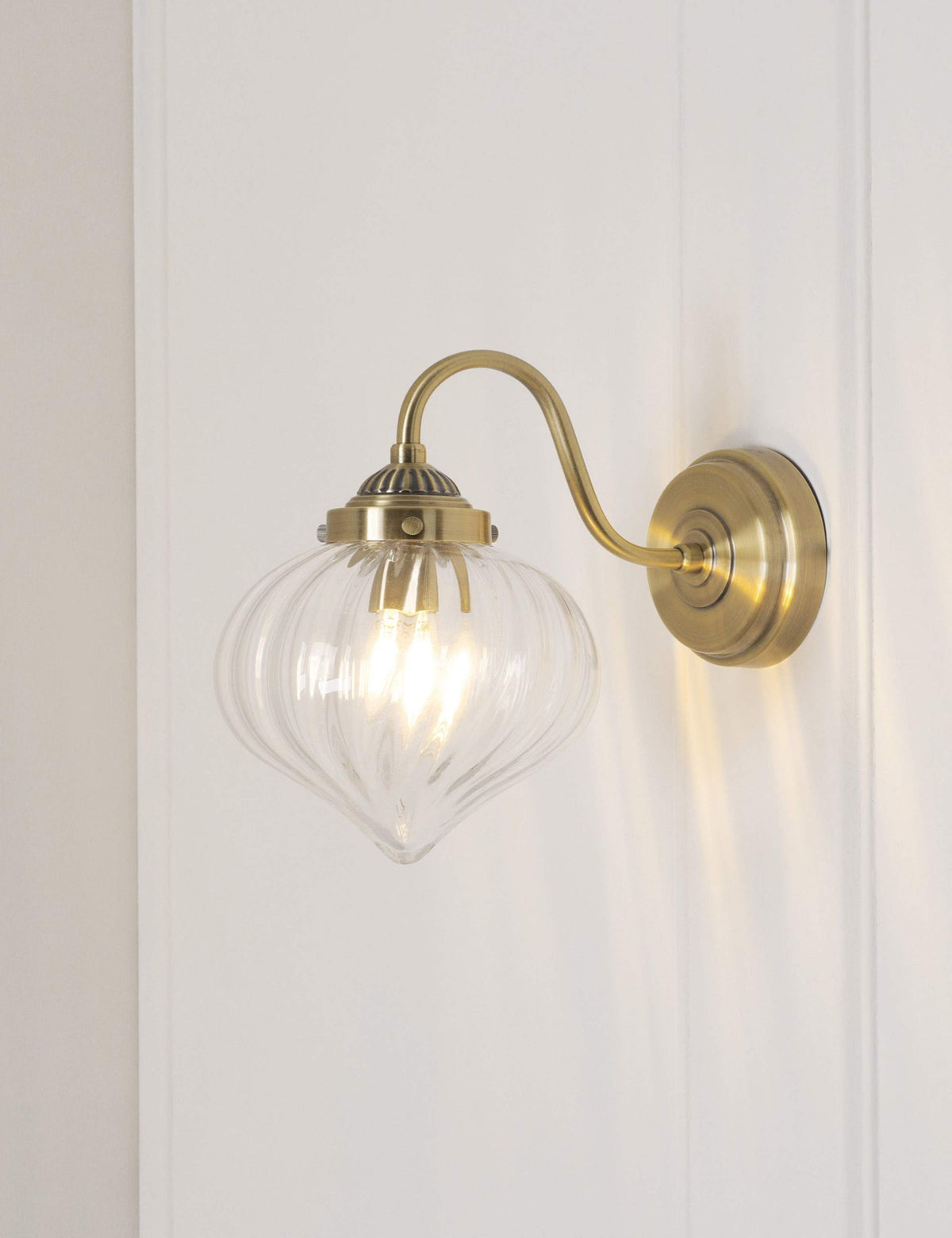 Laura Ashley Whitham fluted glass wall light, UK version